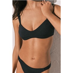 Top bikini negro semi brillante
