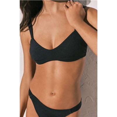 Top bikini negro semi brillante