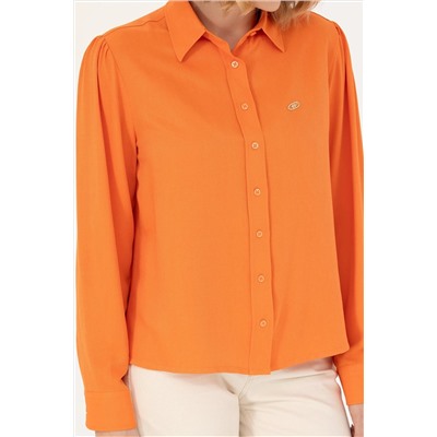 Kadın Turuncu Uzun Kollu Gömlek