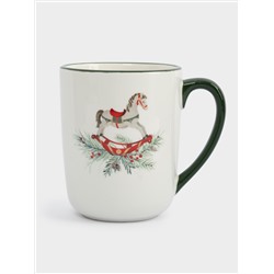 Кружка, 540 мл, керамика D, зеленая, Лошадка, Festival