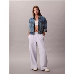 Monogram Logo Fleece Wide Leg Sweatpants