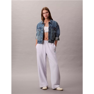 Monogram Logo Fleece Wide Leg Sweatpants