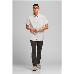 Camisa regular fit Crudo y negro