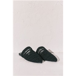 Sandalia mule crochet negra