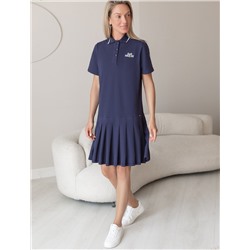Платье-поло из фактурного трикотажа