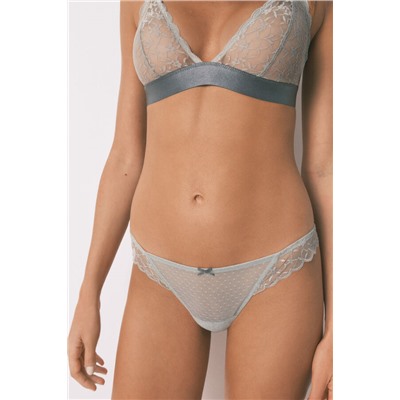Tanga encaje cintura verde