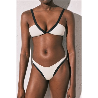 Braga bikini brasileña color block B&W