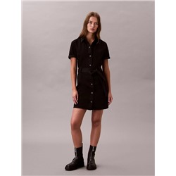 Denim Belted Mini Dress