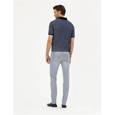 Açık Gri Slim Fit Jean Pantolon