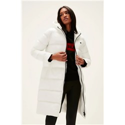 Bad Bear Wayfarer Puffer Off-White Beyaz Kapüşonlu Uzun Kadın Mont