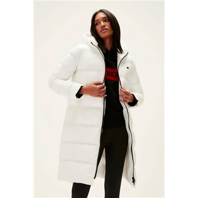 Bad Bear Wayfarer Puffer Off-White Beyaz Kapüşonlu Uzun Kadın Mont