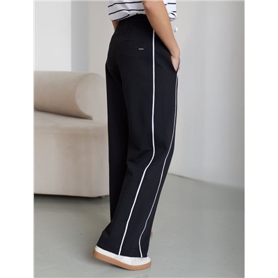 Прямые брюки с лампасами из эластичного футера двухнитки без начеса