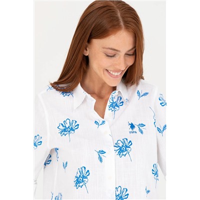 Kadın Saks Uzun Kollu Gömlek