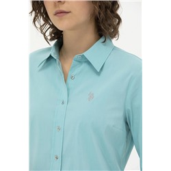 Kadın Mint Uzun Kollu Basic Gömlek