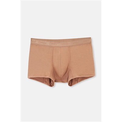 Dagi Açık Kahve-Lacivert 4210 2'Li Düz Mıcro Modal Boxer