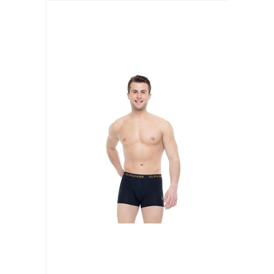 U.S. Polo Assn. - Erkek Sarı - Baskılı- Lacivert 3 Lü Boxer
