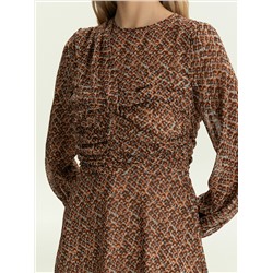 Платье по колено с абстрактным принтом, PL1750/cur