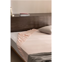 Ciel King Size Plus %100 Pamuk Lastikli Saten Çarşaf - Açık Pudra