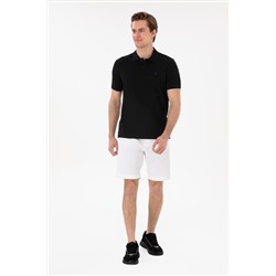 Erkek Slim Fit Polo Yaka Siyah Basic Tişört