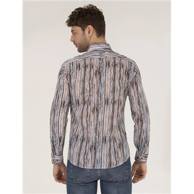 Lacivert Slim Fit Uzun Kollu Gömlek