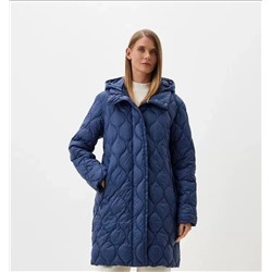 Женское свободное стеганое хлопковое пальто средней длины со съемным капюшоном