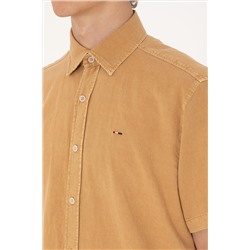 Erkek Camel Kısa Kollu Gömlek