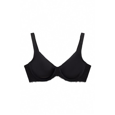 Sujetador reductor microfibra y encaje negro REAL