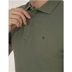 Haki Slim Fit  Polo Yaka Basic Tişört