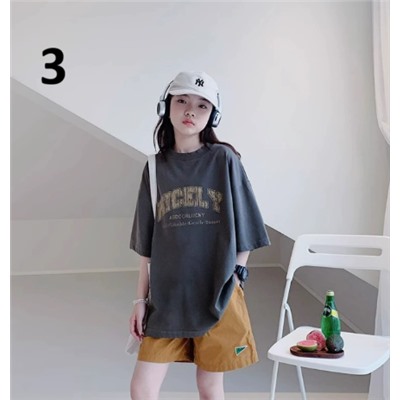 Хлопковые футболки для девочек (90-170) 10 Вариантов принтов