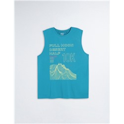 Sports Sleeveless T-shirt, Men, Light Blue