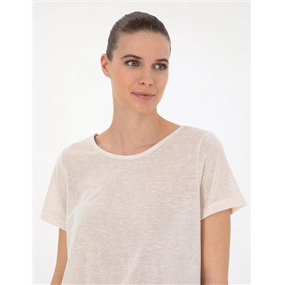 Krem Comfort Fit Tişört