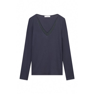 Camiseta punto súper suave gris