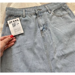 Женская джинсовая юбка средней длины