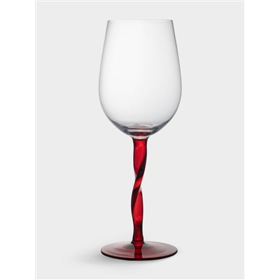 Бокал для вина, 540 мл, 2 шт, стекло, красная ножка, Villalago