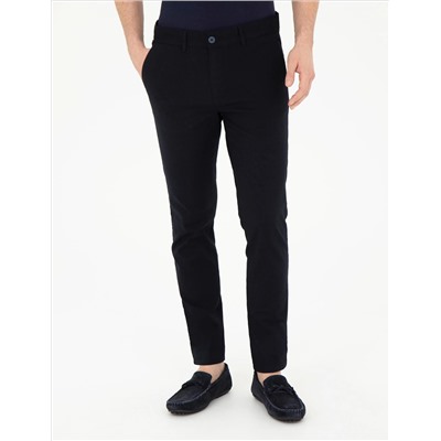 Lacivert Slim Fit Kanvas Pantolon