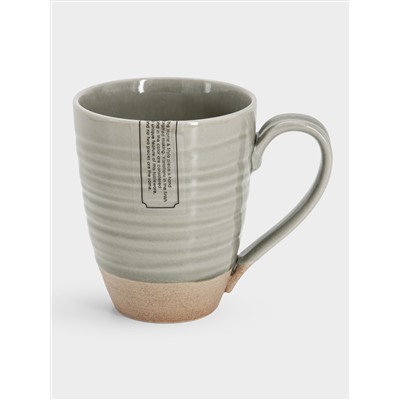 Кружка, 350 мл, керамика, серо-бежевая, Спираль, Dallas