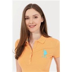 Kadın Turuncu Basic Polo Yaka Tişört