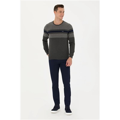 Erkek Lacivert Kanvas Pantolon