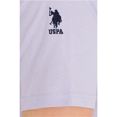 Erkek Lila Basic Bisiklet Yaka Tişört