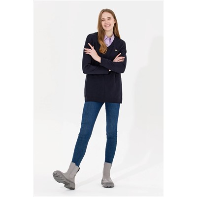 Kadın Lacivert V - Yaka Kazak