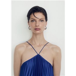 Vestido plisado cuello halter