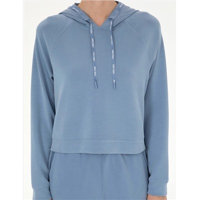 İndigo Regular Fit Modal Kumaş Crop Sweatshirt