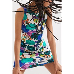 Vestido floral canalé