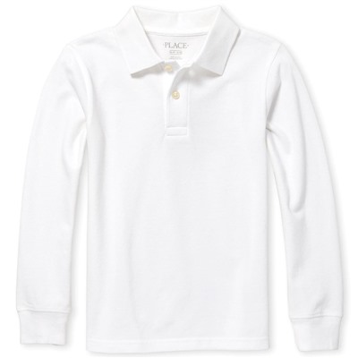 TwitterFacebookPinterest Boys Uniform Long Sleeve Pique Polo