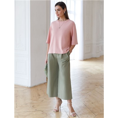 Свободный джемпер с рукавом 3/4 тонкой вязки из вискозы