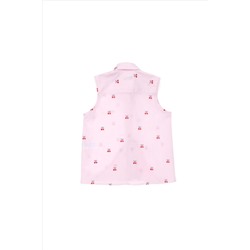 Kız Çocuk Pudra Kısa Kollu Gömlek