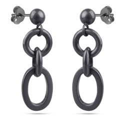 Серьги (покрытие матовый черный родий), Есть комплект