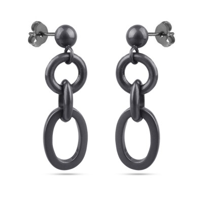Серьги (покрытие матовый черный родий), Есть комплект