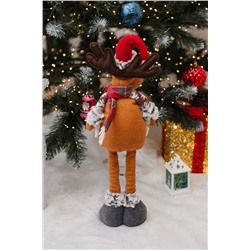 Игрушка новогодняя с выдвижными ногами Олень серые ботики серый