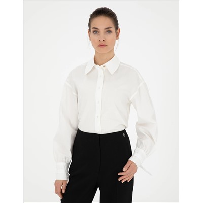 Beyaz Comfort Fit Uzun Kollu Gömlek